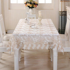Vintage Lace Tablecloth Flower Doily Rectangular Table Covers for Wedding Dinner