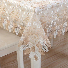 Vintage Lace Tablecloth Flower Doily Rectangular Table Covers for Wedding Dinner