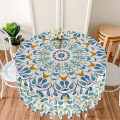 Large Flower Pattern Round Table Cloth