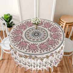 Large Flower Pattern Round Table Cloth