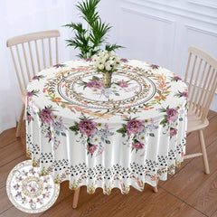 Large Flower Pattern Round Table Cloth