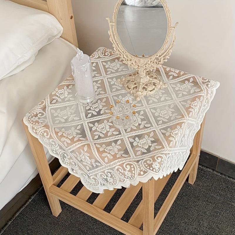 Semi Sheer Lace Tablecloth for Events Washable Macrame Table Cover