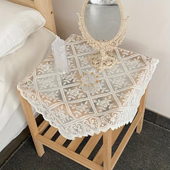 Semi Sheer Lace Tablecloth for Events Washable Macrame Table Cover