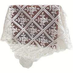 Semi Sheer Lace Tablecloth for Events Washable Macrame Table Cover