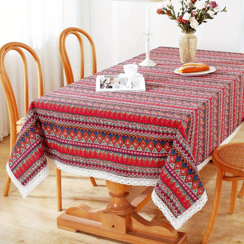 Boho Macrame Lace Tablecloth Ethnic Geometric Table Cover