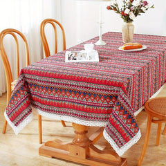 Boho Macrame Lace Tablecloth Ethnic Geometric Table Cover