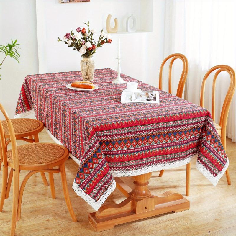 Boho Macrame Lace Tablecloth Ethnic Geometric Table Cover