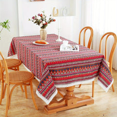 Boho Macrame Lace Tablecloth Ethnic Geometric Table Cover