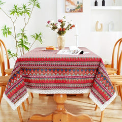 Boho Macrame Lace Tablecloth Ethnic Geometric Table Cover