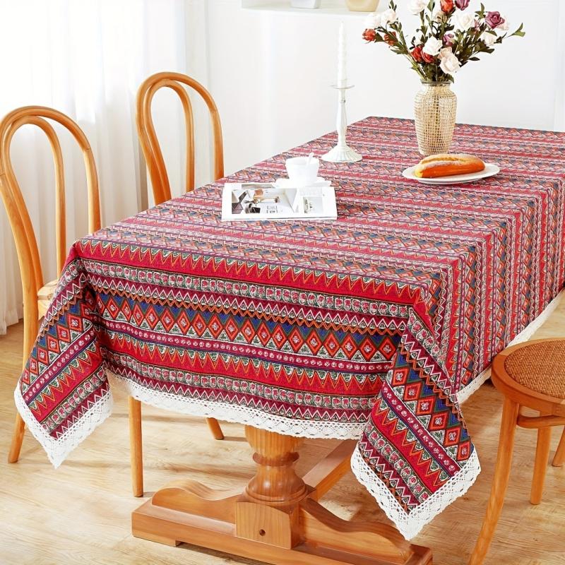 Boho Macrame Lace Tablecloth Ethnic Geometric Table Cover