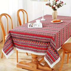 Boho Macrame Lace Tablecloth Ethnic Geometric Table Cover