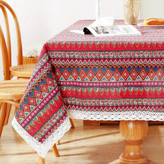 Boho Macrame Lace Tablecloth Ethnic Geometric Table Cover