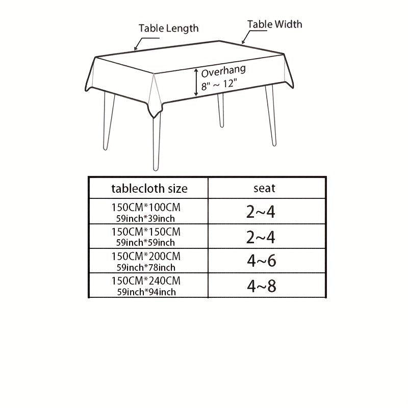 Flower Pattern Tablecloth with Tassel Waterproof Washable Dust-Proof