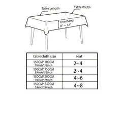 Flower Pattern Tablecloth with Tassel Waterproof Washable Dust-Proof