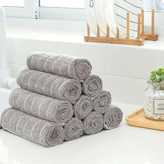 12pcs Thickened Dish Towels Scouring Pad Square Dish Cloths Style Dish Towel
