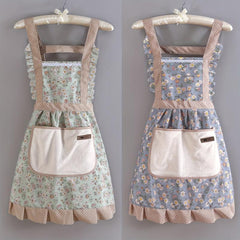 Green Cotton Apron Kitchen Anti Fouling Breathable Apron