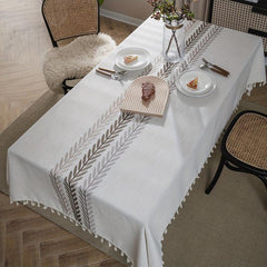 Polyester Coffee Tablecloth Autumn Leaves Embroidery