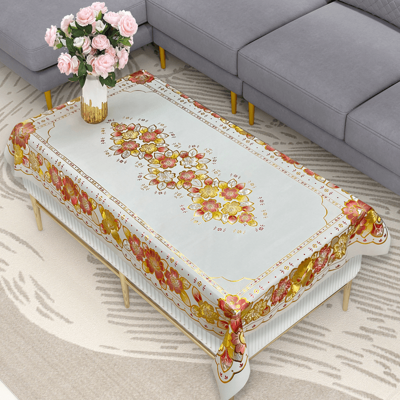 European Style Bronzing Table Cloth Waterproof Table Cover Rectangle