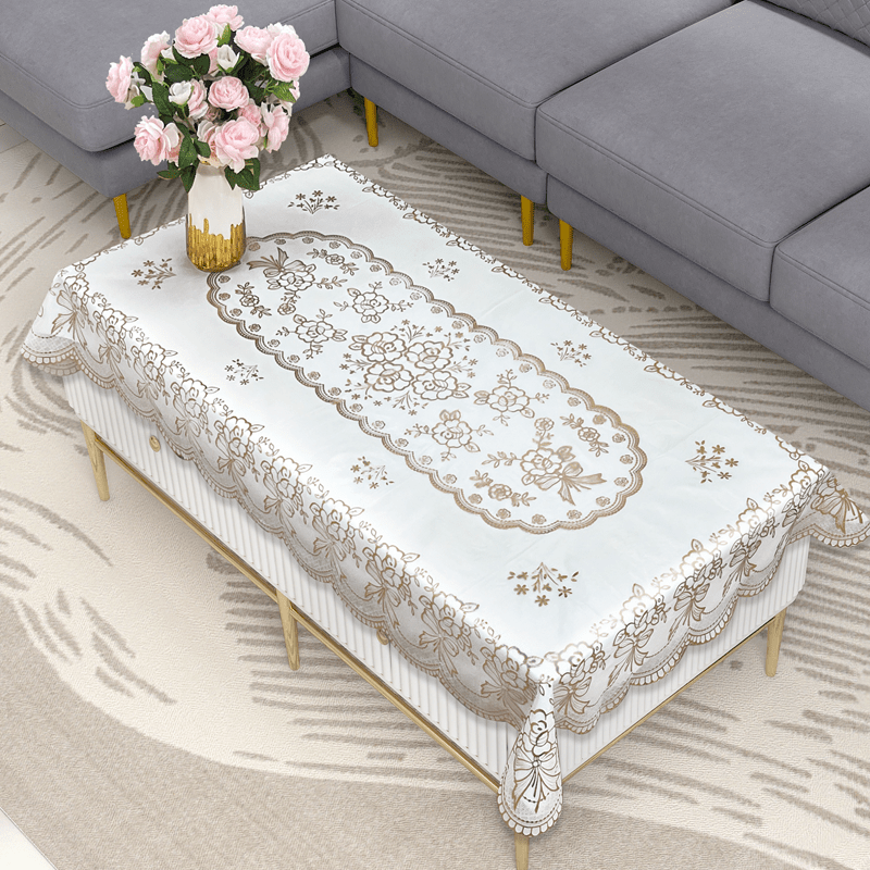 European Style Bronzing Table Cloth Waterproof Table Cover Rectangle