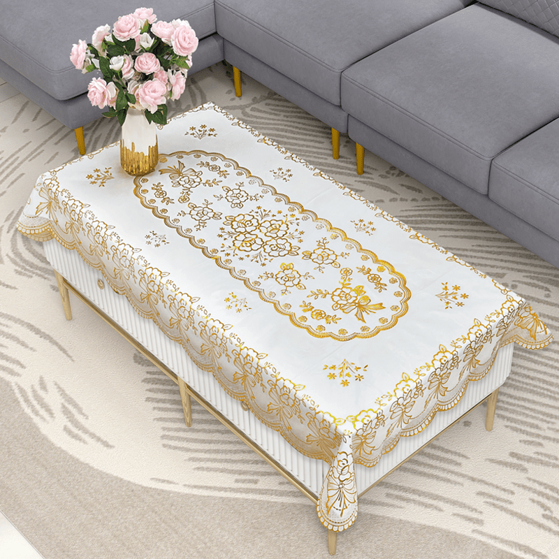 European Style Bronzing Table Cloth Waterproof Table Cover Rectangle