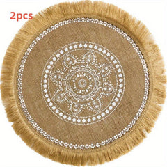 Bohemian Style Jute Placemats Retro Wall Decoration