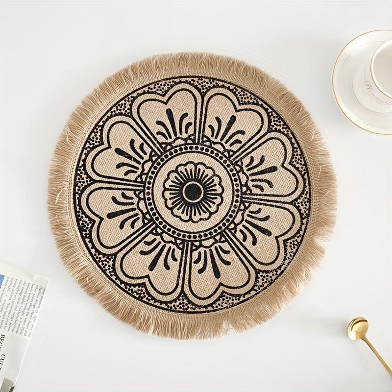 Bohemian Style Jute Placemats Retro Wall Decoration