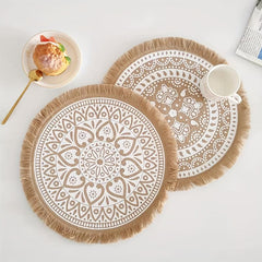 Bohemian Style Jute Placemats Retro Wall Decoration