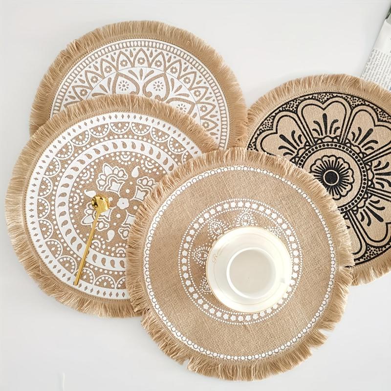Bohemian Style Jute Placemats Retro Wall Decoration