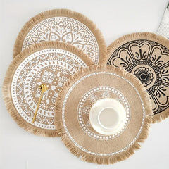 Bohemian Style Jute Placemats Retro Wall Decoration
