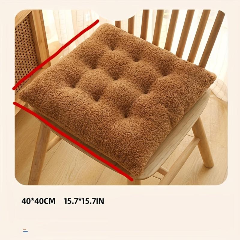 Solid Chair Cushion Anti-Slip Square Plush Cushion