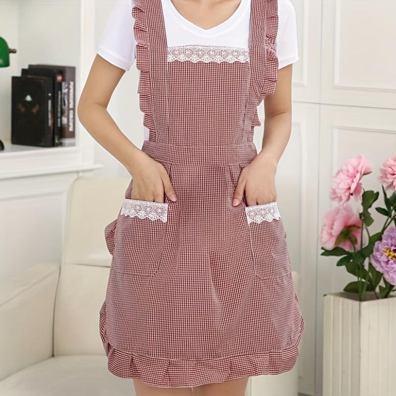 Double Layer Polyester Apron for Kitchen Cooking and Home Workwear