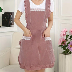 Double Layer Polyester Apron for Kitchen Cooking and Home Workwear