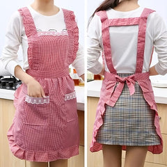 Double Layer Polyester Apron for Kitchen Cooking and Home Workwear