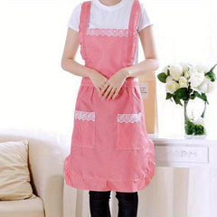 Double Layer Polyester Apron for Kitchen Cooking and Home Workwear