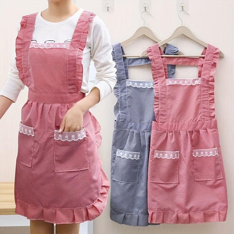 Double Layer Polyester Apron for Kitchen Cooking and Home Workwear