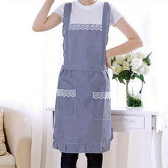 Double Layer Polyester Apron for Kitchen Cooking and Home Workwear