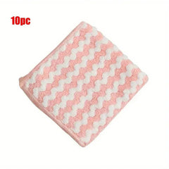 10pcs Soft Textured Dish Drying Mats Striped Microfiber Cleaning Pad