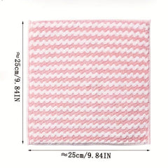 10pcs Soft Textured Dish Drying Mats Striped Microfiber Cleaning Pad