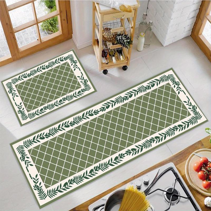 2pcs Anti Fatigue Kitchen Rug Anti Slip Waterproof And Anti Fouling