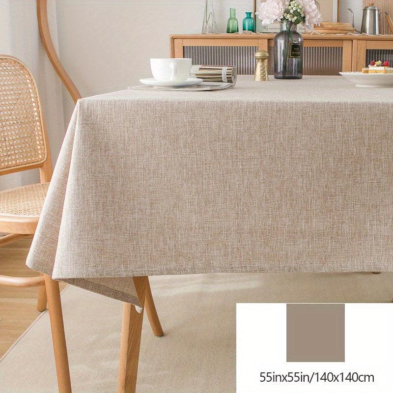 Polyester Tablecloth Solid Linen Fabric Style Tablecover