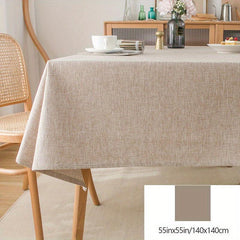 Polyester Tablecloth Solid Linen Fabric Style Tablecover