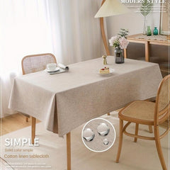 Polyester Tablecloth Solid Linen Fabric Style Tablecover