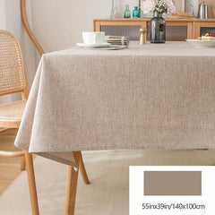 Polyester Tablecloth Solid Linen Fabric Style Tablecover