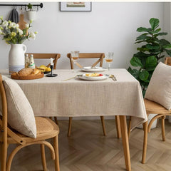 Japanese Style Polyester Tablecloth Solid Color Home Decor
