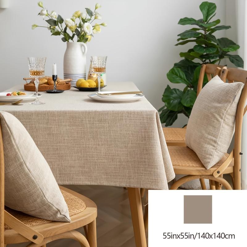 Japanese Style Polyester Tablecloth Solid Color Home Decor