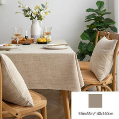 Japanese Style Polyester Tablecloth Solid Color Home Decor