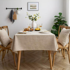 Japanese Style Polyester Tablecloth Solid Color Home Decor