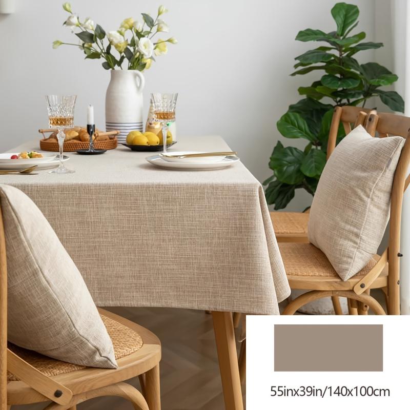 Japanese Style Polyester Tablecloth Solid Color Home Decor