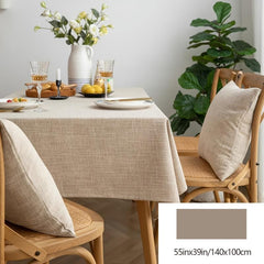 Japanese Style Polyester Tablecloth Solid Color Home Decor