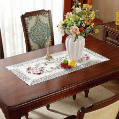 Butterfly Embroidery Tablecloth and Runner Set for Home Decoration
